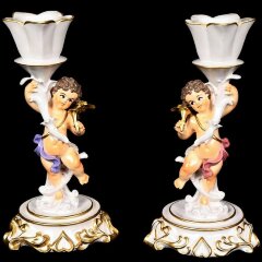 Сувенирный подсвечник «Ангелочек» (левый) из искусственного камня