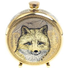 Металлическая фляжка «Лиса» с тремя стопками перевертышами