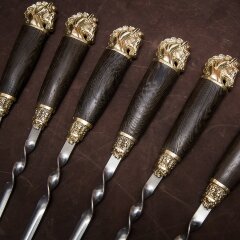 Подарочные шампуры «Кони» с художественным литьём