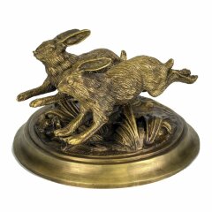 Бронзовая композиция «Бегущие зайцы» в подарок охотнику