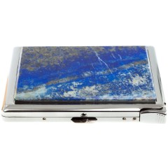 Портсигар металлический на 10 сигарет «Лазурит» с зажигалкой в подарок другу