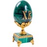 Малахитовое яйцо «Пасхальное торжество ХВ» с позолоченным декором в подарок к пасхе