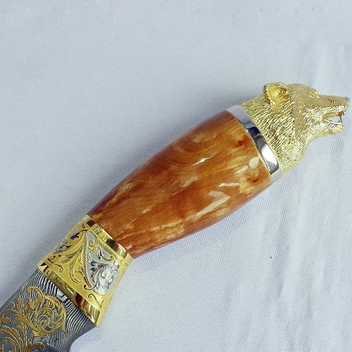 Коллекционный нож «Волк» с дамасским клинком