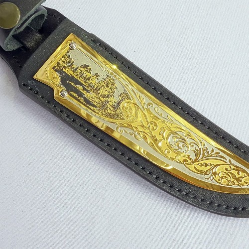 Коллекционный нож «Волк» с дамасским клинком