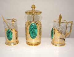 Чайный набор с заварником «Малахит»