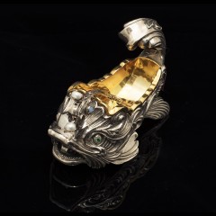 Серебряная посуда для икры «Золотая рыбка» — изысканные аксессуары для праздничного стола