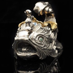 Серебряная посуда для икры «Золотая рыбка» — изысканные аксессуары для праздничного стола