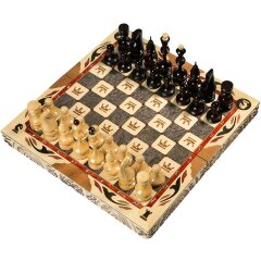 Резные шахматы «Герб РФ» ручной работы