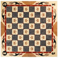 Резные шахматы «Герб РФ» ручной работы