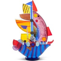 Эксклюзивный сувенир «Корабль» из цветного художественного стекла