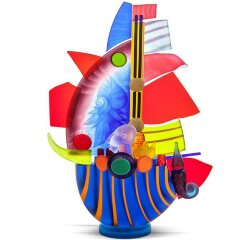 Эксклюзивный сувенир «Корабль» из цветного художественного стекла