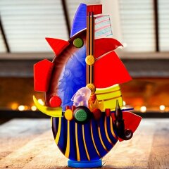 Эксклюзивный сувенир «Корабль» из цветного художественного стекла