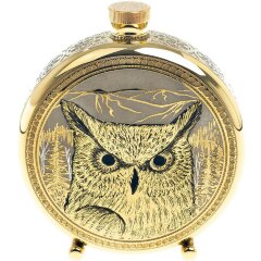 Металлическая фляжка «Филин» с тремя стопками перевертышами