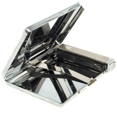 Портсигар карманный на 20 сигарет «Лазурит» с зажигалкой в подарок мужу