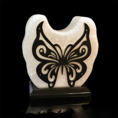 Настольный светильник из каменной соли «Бабочка» в подарок для девочки