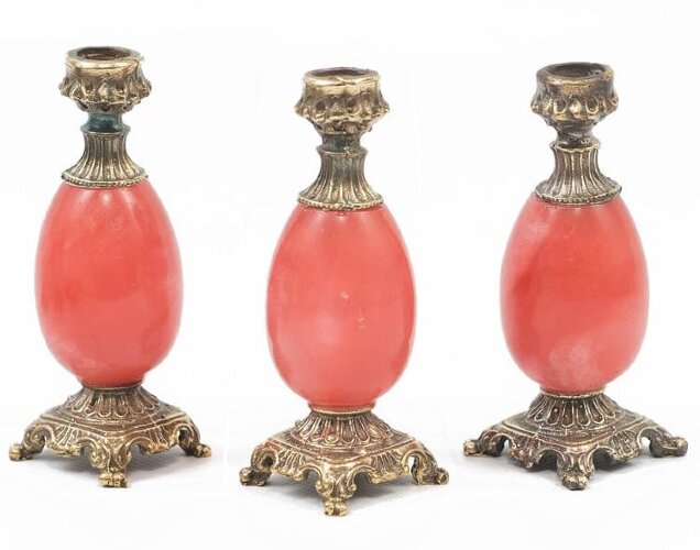 Подсвечник церковный на яйце сердолик