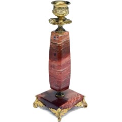 Церковный подсвечник «Праздничный» из натурального камня яшма