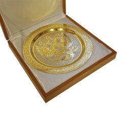 Сувенирная тарелка «Герб России» для интерьера