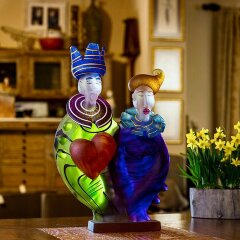 Коллекционный сувенир «Король и Королева» из цветного художественного стекла