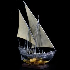 Серебряный сувенир «Парусник» в подарочном футляре — Премиум подарки