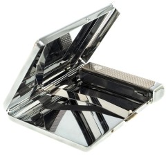 Портсигар карманный на 20 сигарет «Лабрадор» с зажигалкой в подарок мужу