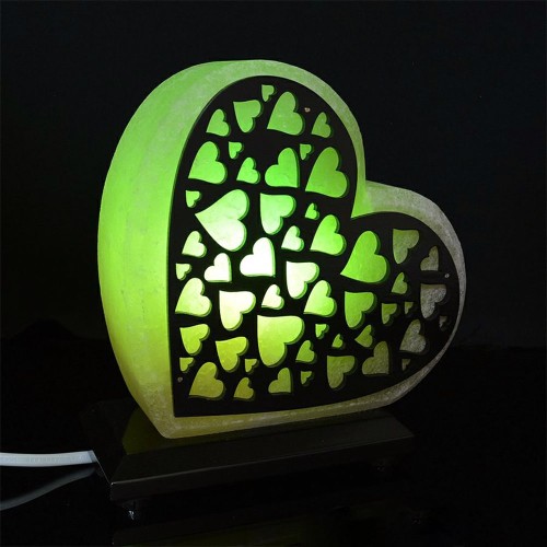 Настольный светильник из каменной соли «Сердечко» в подарок девушке