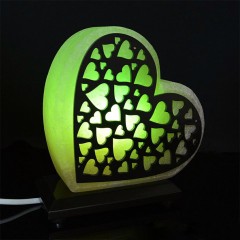 Настольный светильник из каменной соли «Сердечко» в подарок девушке
