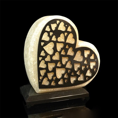 Настольный светильник из каменной соли «Сердечко» в подарок девушке