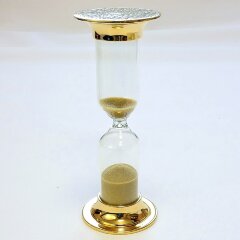 Часы песочные «Золотой песок» на 5 минут в подарок учителю