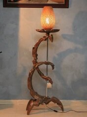 Дизайнерский светильник торшер «Стрелец» из массива дерева