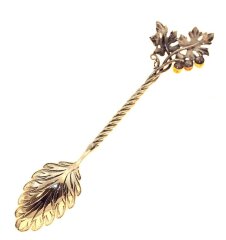 Чайная ложечка «Виноград» с янтарём