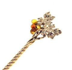 Чайная ложечка «Виноград» с янтарём