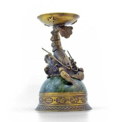 Бронзовый подсвечник «Рак» на камне для интерьера дома