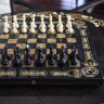 Подарочные шахматы «Арабески марин» из морёного дуба и янтаря