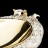 Икорница ажурная «Нептун» из серебра с позолотой и морской раковиной Галиотис