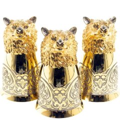 Декоративная тарелка «Волк» с тремя стопками перевертышами