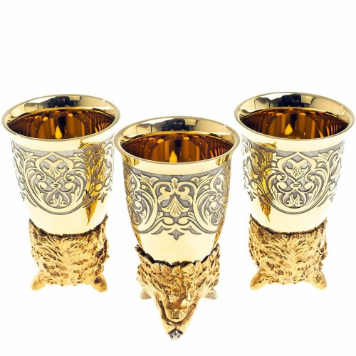 Декоративная тарелка «Волк» с тремя стопками перевертышами