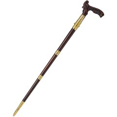 Дизайнерская резная трость «Кабан» с дамасским клинком