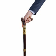 Дизайнерская резная трость «Кабан» с дамасским клинком