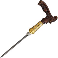 Дизайнерская резная трость «Кабан» с дамасским клинком