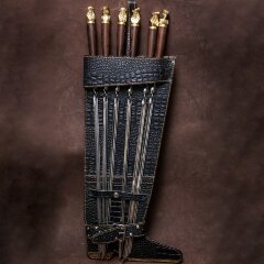 Подарочные шампуры «Мушкетёры» в кожаном чехле