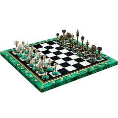 Малахитовые шахматы «MALACHITE» из натурального камня — VIP подарок