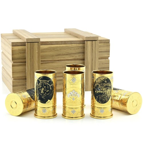 Набор подарочных стопок для водки «Сезон охоты» в подарок на День Победы