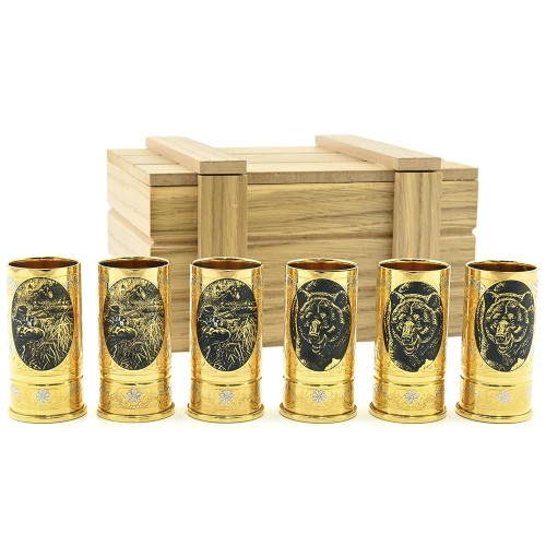 Набор подарочных стопок для водки «Сезон охоты» в подарок на День Победы