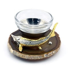 Икорница малая на агате «Стерлядка» станет отличным подарком для любимого человека