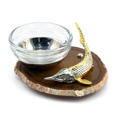 Икорница малая на агате «Стерлядка» станет отличным подарком для любимого человека