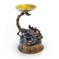 Бронзовый подсвечник «Скорпион» на камне для интерьера дома