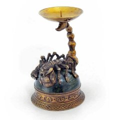 Бронзовый подсвечник «Скорпион» на камне для интерьера дома