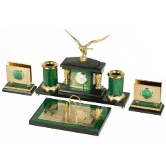 Настольный набор «Орёл» (малахит)