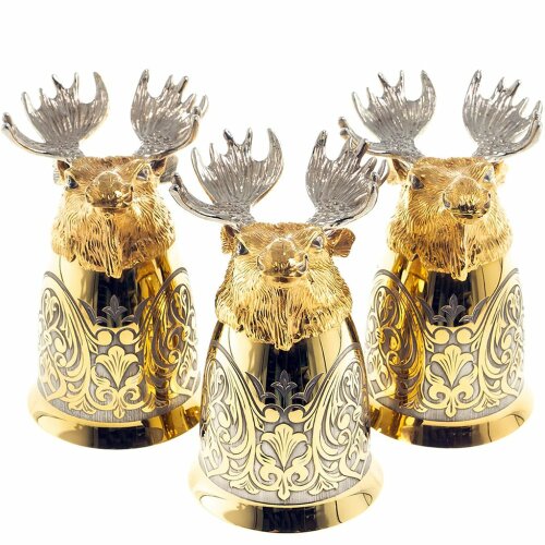 Декоративная тарелка «Лось» с тремя стопками перевертышами